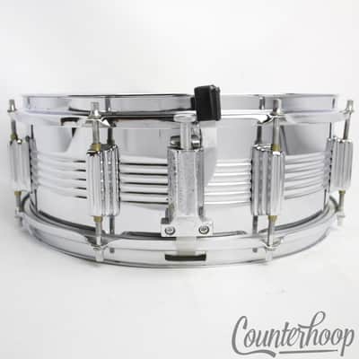 T.J. Percussion 14x5" Snare Drum Steel Shell 8-Lug 5-Line Muffler Triple-Flanged image 3