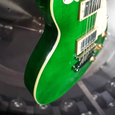 IYV Single Cut Electric Guitar – Emerald Green Flame Top – Dual Humbuckers image 7
