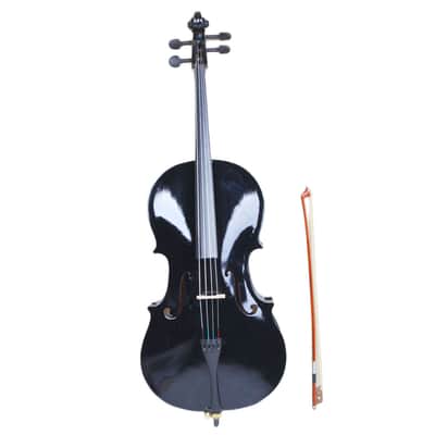 🎅🎄 For Pros and Beginners! Jet Black Cello +Case/Bag +Bow +Wax! image 6