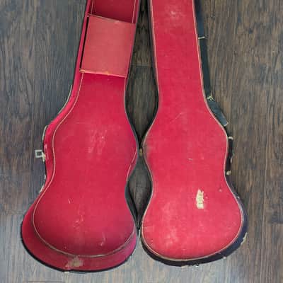 1963-65 Gibson SG Jr. Guitar Chipboard Case - Red Felt Lined, Original image 11