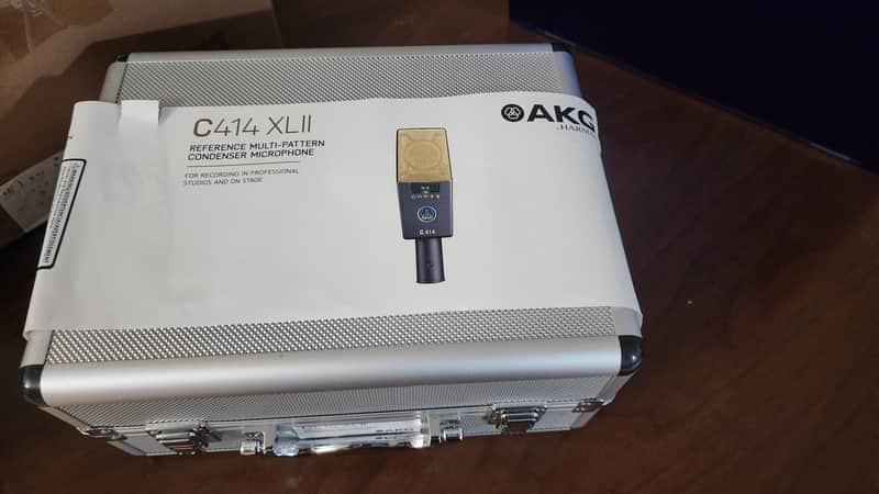 AKG C414 XLII Large Diaphragm Multipattern Condenser Microphone 2010s - Black image 1