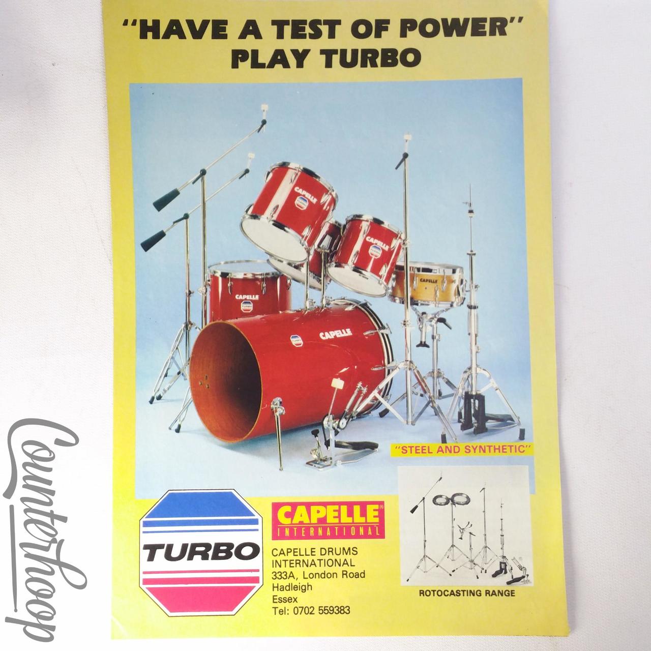 Capelle Turbo Drums Flyer Advert Jacques Vintage 80s Deep Bass Paris France IMRW — main photograph