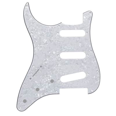 Left Handed Stratocaster Electric Guitar Pickguard Scratch Plate USA MEX - White Pearl