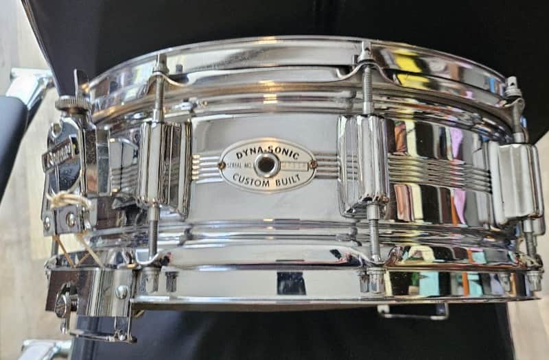 Rogers "5-Line" Dyna-Sonic 5x14" Brass Snare. "Beavertail" Lugs 1967 - 1974 - Chrome image 1