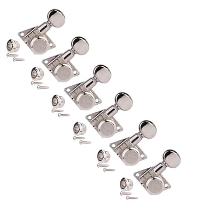Kluson 6-In-Line Locking Revolution Series F-Mount Tuners, Nickel image 1