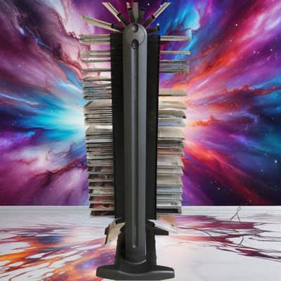 CD Power Tower 100 SHARPER IMAGE  Motorized CD/Games Storage Rack Rotates 100 image 1
