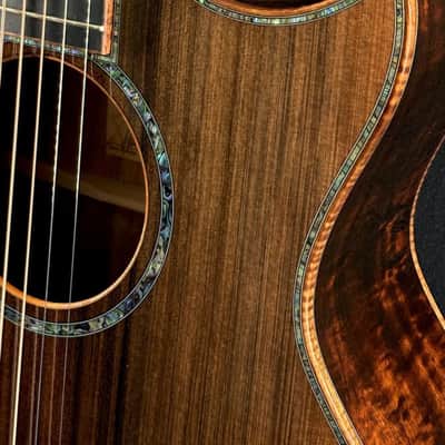 2025 Taylor Custom “B. Taylor” Grand Auditorium 12-Fret • Bob Taylor Designed • Stripy Sinker Redwood • Figured Blackwood • Running Horses • Serial #1205095104 image 6