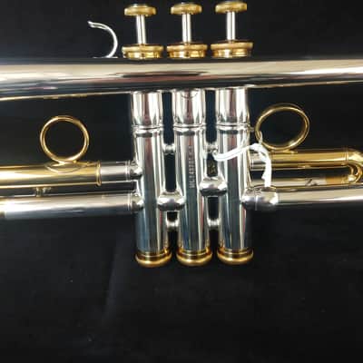 New Carol Brass CTR-5000L-GST-Bb-SRL Mariachi Model Bb Trumpet - Silver Plate/Gold Lacquer with Case image 6