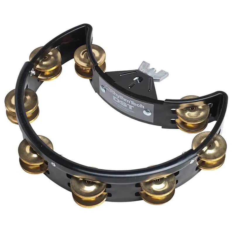 Rhythm Tech Drum Set Tambourine, Black w/Brass Jingles image 1