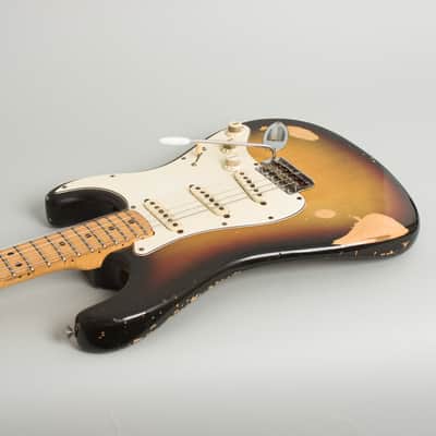Fender Stratocaster Solid Body Electric Guitar (1971), ser. #308316, original black tolex hard shell case. image 7
