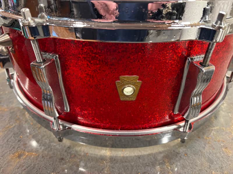 Ludwig Jazzfest 1963 - 5x14 Red Sparkle snare drum image 1