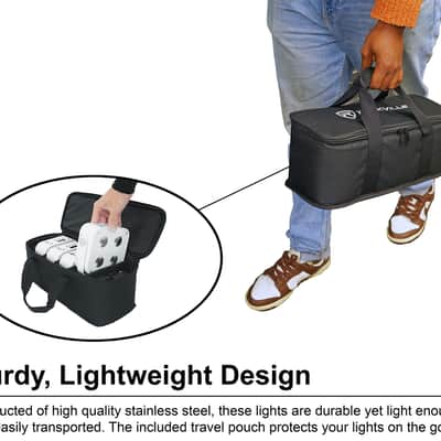 Rockville 4 PACK MINI IR4 White DJ/Party Par Wash Up Lights+Wireless DMX+App+Bag image 9