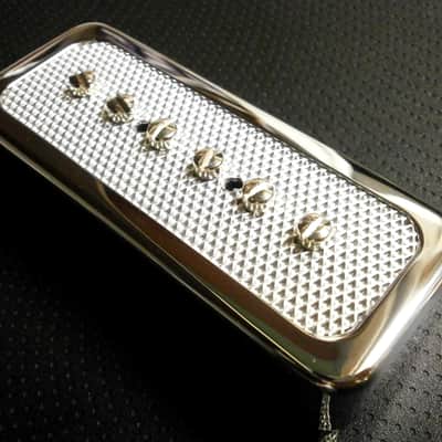 FOIL P90 soap bar Pickups SET SILVER / CHROME cover Bridge And Neck Fits Gibson SG LP Junior Q image 8