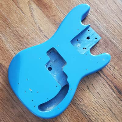Unknown brand MINI P-bass guitar body - Aqua blue image 1