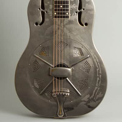 National  Style 0 Replicon Resophonic Guitar (2008), ser. #13863, original black hard shell case. image 3