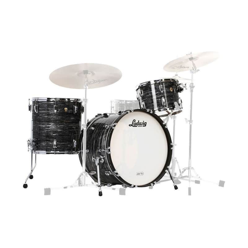 Ludwig Classic Maple Fab 3Pc Shell Pack Vintage Black Oyster w/ 22" Kick image 1