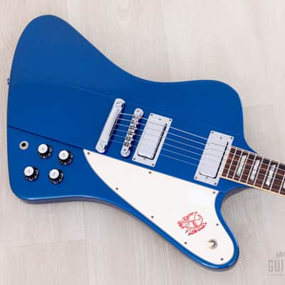 2001 Gibson Limited Edition Firebird V Reverse Body Sapphire Blue w/ Banjo Tuners, Case & Tags, Yamano image 10