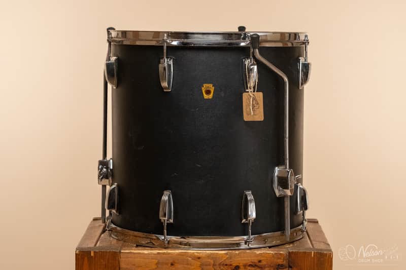 1960s Ludwig 3 ply Floor Tom in Black Panther - 16x16 image 1