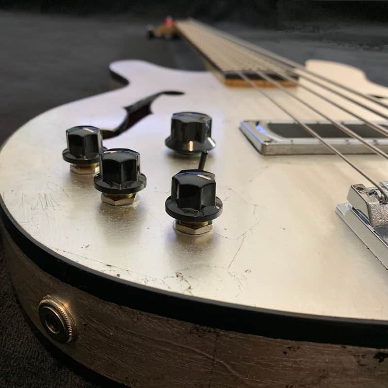 Wrong Way Customs 5 String Semi-Hollowbody Bass 2019 Silver Leaf image 1