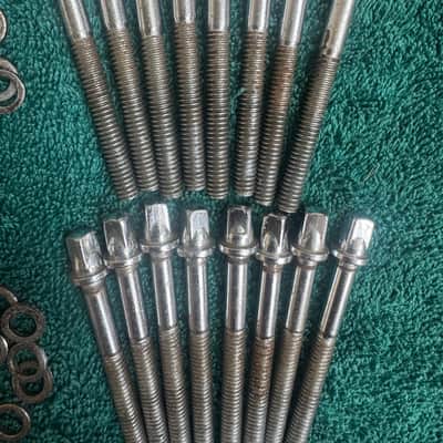 Rogers Lot of 8 Vintage 2 1/4” Floor Tom Drum Tension Rods + Washers 70s image 6