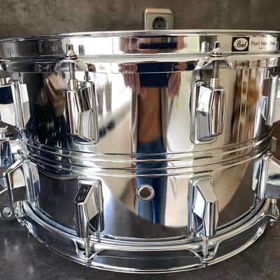 Pearl S-714ED snare 14x8” steel shell 1985/86 - Chrome image 5