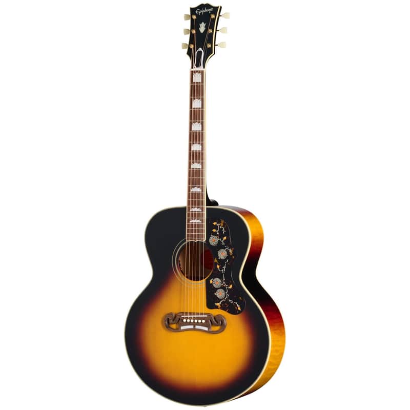 Epiphone Inspired by Gibson Custom 1957 SJ-200 Reissue Acoustic-Electric Guitar (with Case), Vintage Sunburst image 1