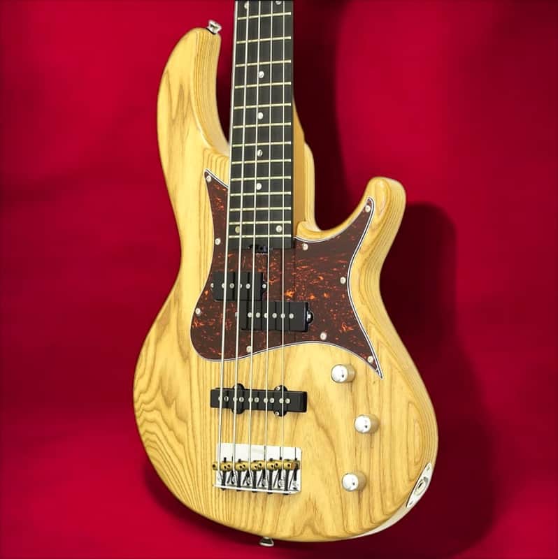 Aria Pro II 313MKII/5-OPN Detroit 5-String Electric Bass Guitar â€“ Ash Body, Roasted Maple Neck, Bolt-On, Open Pore Natural Finish image 1
