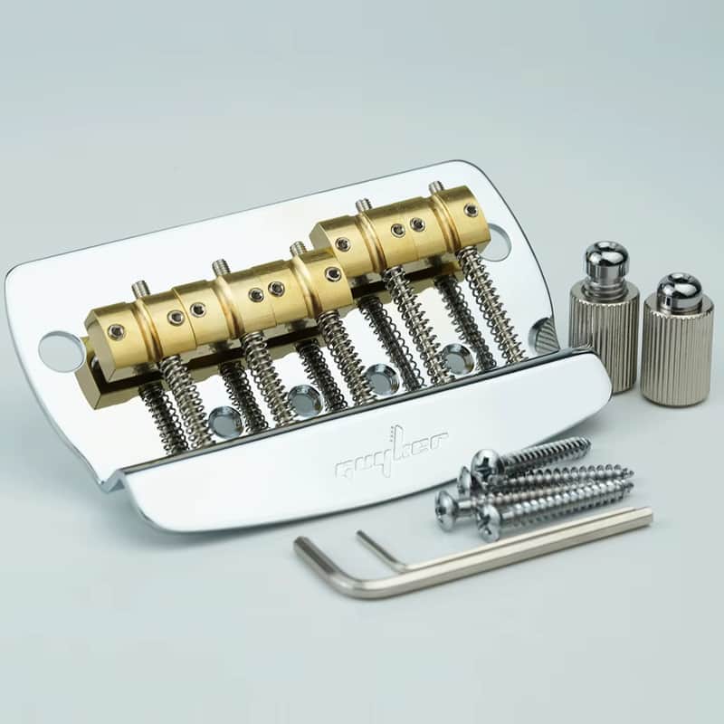5 String MM Bass Style Bridge with Brass Saddles image 1