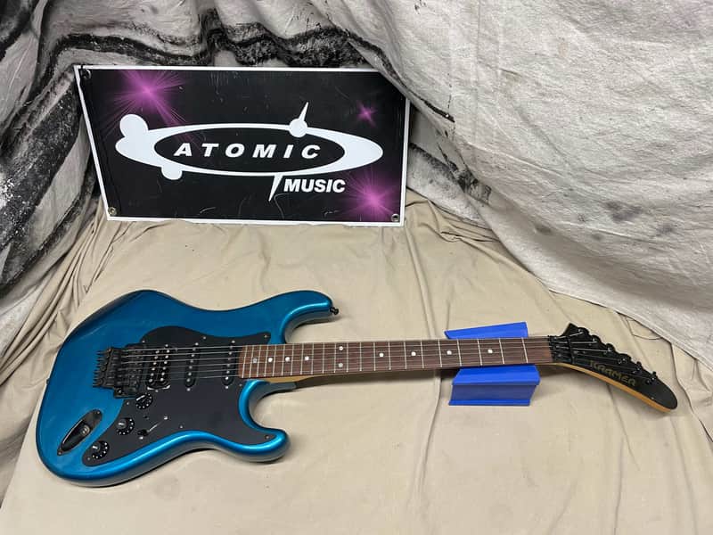 Kramer USA Pacer Deluxe Guitar R2 nut 1980s Blue image 1