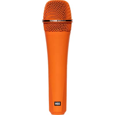 Telefunken M80 Orange Dynamic Handheld Vocal Microphone with On-Stage MS7701B Boom Microphone Stand and Professional Grade XLR Cable image 3