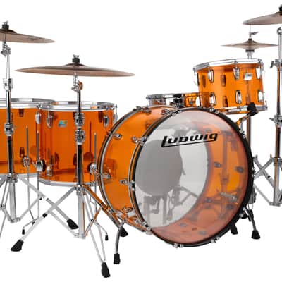 Ludwig *Pre-Order* Vistalite Amber ZEP SET 14x26/16x18/16x16/10x14 Acrylic Kit Drums Shell Pack | Made in the USA | Special Order | Authorized Dealer image 1