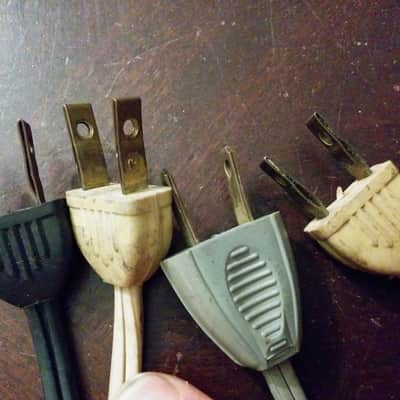 1 Phalo etc. Non-polarized Original Vintage 3-pin Power Cord Electric Cable Pentron 1950s Beige image 4