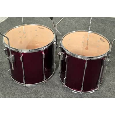 Used Tama Rockstar DX 9pc Drum Set Dark Red MIJ - Good image 12