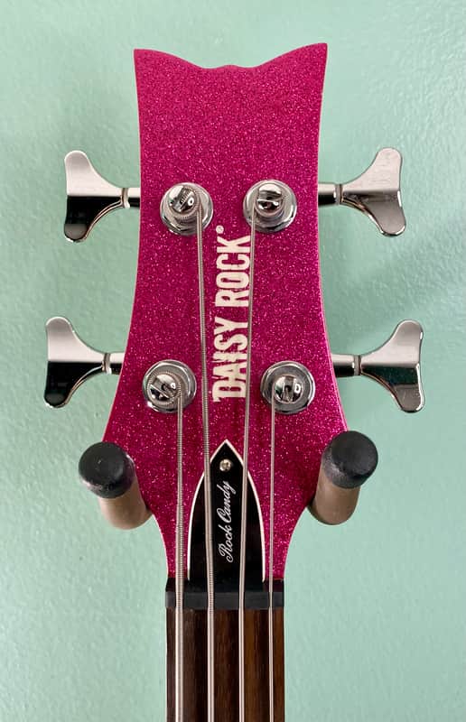 Daisy Rock Atomic Pink Sparkle Rock Candy Bass Guitar Schecter EMG