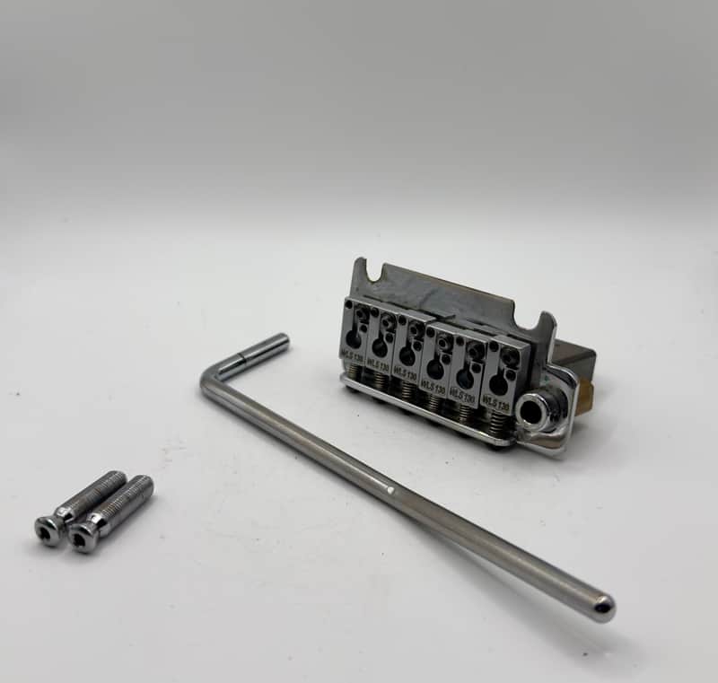 Wilkinson 2 Point Tremolo Bridge W/ WLS130 Locking Steel Saddles 2020’s - Chrome image 1