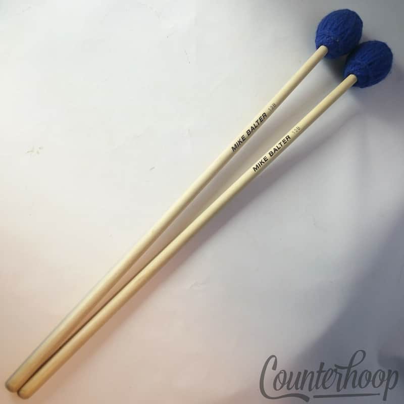 Mike Balter Mallets 2x Ensemble Series Birch Handle Marimba 13B Medium Blue Yarn image 1