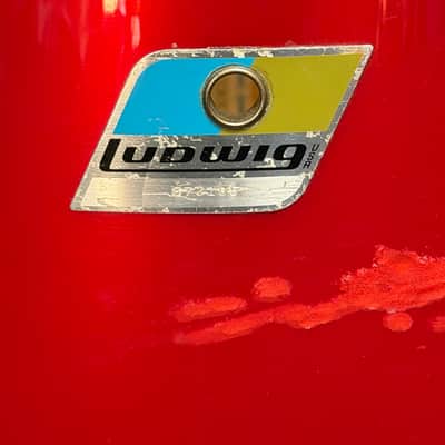 Ludwig Mach 5 24" - 12" -13" - 16" + Snare 14" x 5" Drumset 1971 - Red Cortex image 22