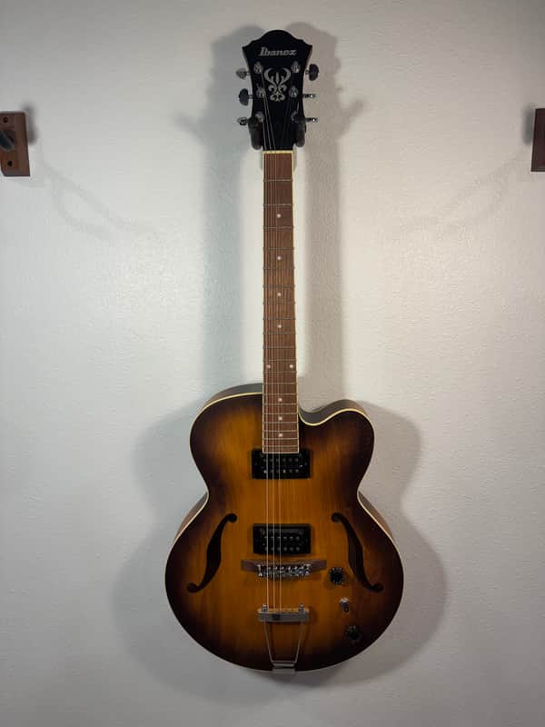 Excellent AF55 AF Artcore Hollow Body Electric Guitar, Tobacco Flat