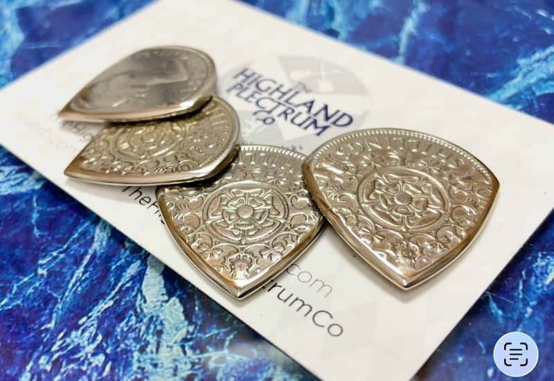 **Special Offer 20% Discount** Two (2) Queen Elizabeth Two Shillings Coin Guitar Picks. image 1