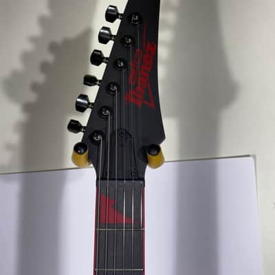 Ibanez GRG131DX-BKF Electric Guitar | Black Flat Red Accents | In-House Adjusted image 2