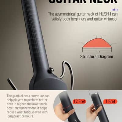 Donner HUSH™ I Acoustic-Electric Travel Guitar - Black image 6