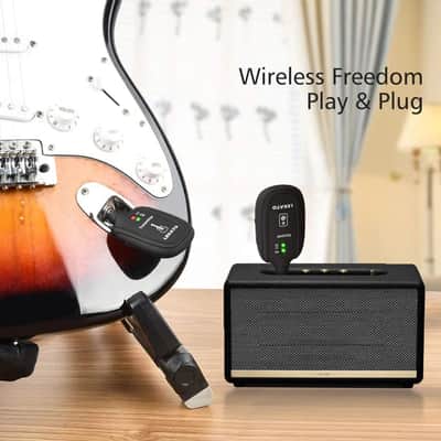 LEKATO UHF A8 Wireless Guitar System Transmitter Receiver Range 50M 4 Channels image 3