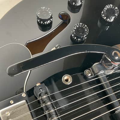 2005 Epiphone Dot DOT-EB Glossy Black Electric Guitar With Reunion Blues Gig Bag image 10