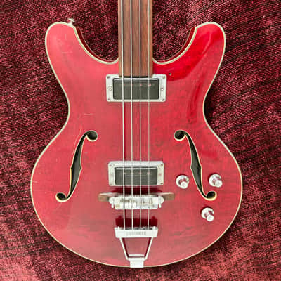 Yamaha SA-70 Short Scale Bass Guitar - Fretless - Semi Acoustic - Jumbo Hard Case - 1969 image 6