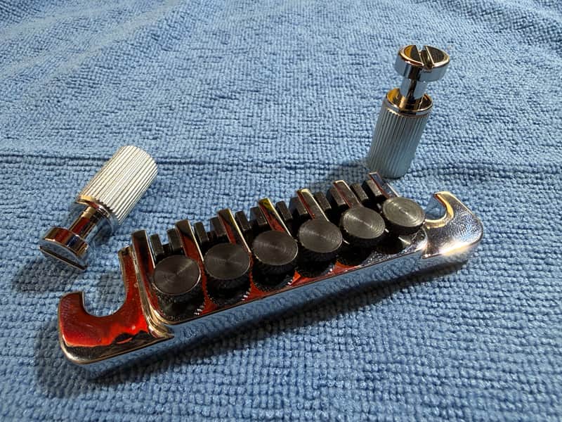 Gibson TP-6 Tailpiece 2010s - Chrome Fine Tuners Studs & Inserts image 1