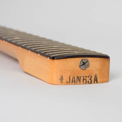Fender  Duo-Sonic Solid Body Electric Guitar (1963), ser. #83001, original brown hard shell case. image 12
