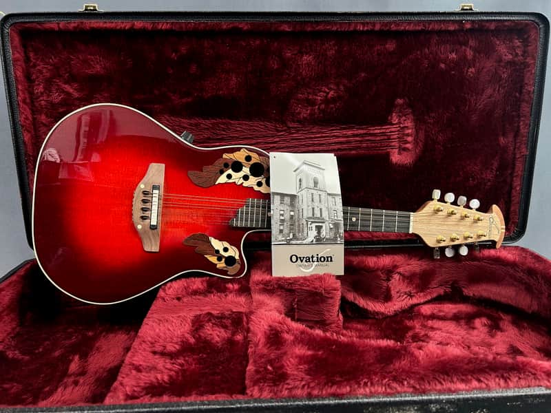 Ovation USA MM68 Acoustic Electric Mandolin - Red Burst w/ Case image 1