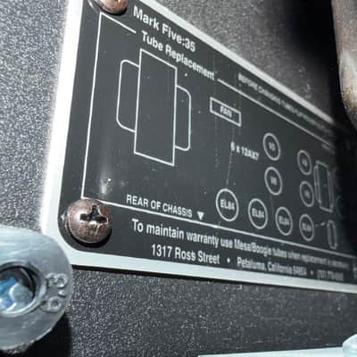 Mesa Boogie Mark Five: 35 35-watt Tube Amplifier Head - Black Bronco image 10