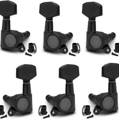6 Pieces 3L3R Guitar tuner pegs,Big Square Sealed guitar tuning pegs tuners machine heads,Electric Guitar (Black) Acoustic image 1