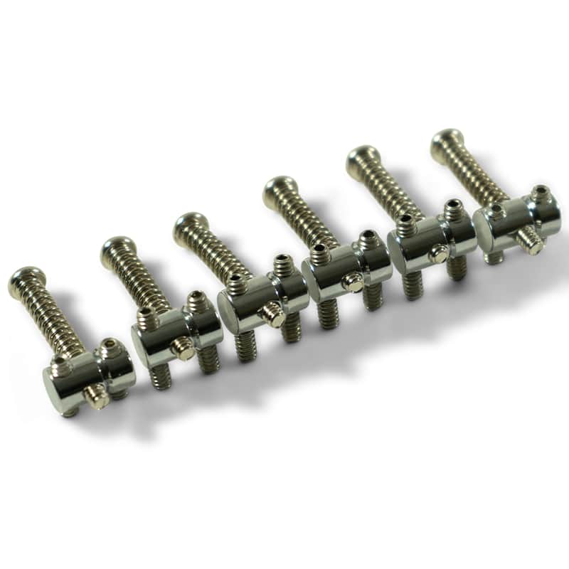 Kluson Brass 6 Saddle Set For Fender Telecaster Chrome image 1